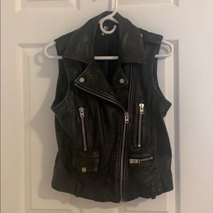 Topshop leather moto vest
